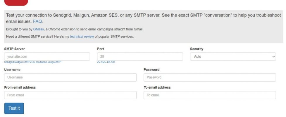 SMTP Test Tool